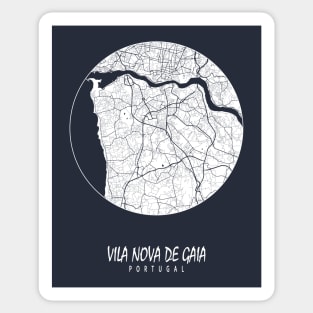Vila Nova de Gaia, Portugal City Map - Full Moon Sticker